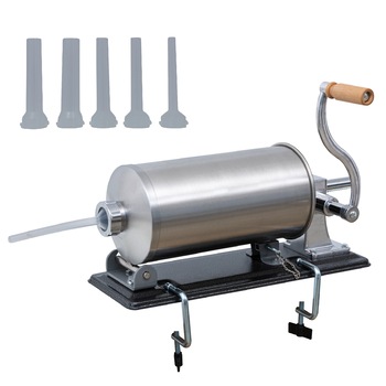 Masina de umplut Carnati 3KG Orizontal, INOX, Alpin Profi, 5 Palnii incluse Masina de umplut Carnati 3KG Orizontal, INOX, Alpin Profi, 5 Palnii incluse