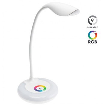 Lampa birou GALACTIC LED, 5W, 240lm, 5V DC, 4000K, RGB, incarcare USB, alba Lampa birou GALACTIC LED, 5W, 240lm, 5V DC, 4000K, RGB, incarcare USB, alba