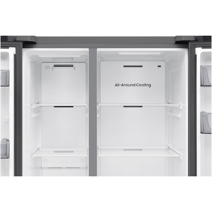 Side by side Samsung RS70F65QETEO, 659 l, SmartThings AI Energy, Full No Frost, Mono Cooling, Compresor Digital Inverter, Clasa E, H 178.4 cm, Inox
