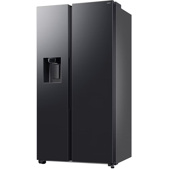 Side by side Samsung RS70F64KDFEO, 640 l, SmartThings AI Energy, Full No Frost, Mono & Metal Cooling, Dozator de apa/gheata, Compresor Digital Inverter, Clasa D, H 178.4 cm, Inox negru