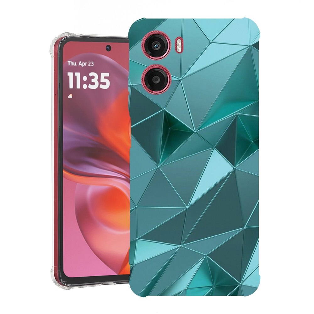 BestCase® Husa pentru Motorola Moto G05, Anti Shock 1.5MM, Green Mosaic, Protectie camera, ecran si colturi, 1926357 AS 1251