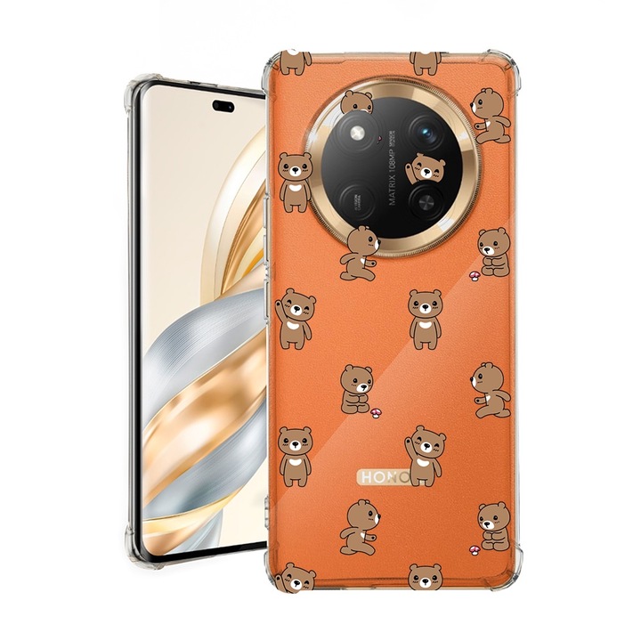 BestCase® Husa pentru Honor Magic7 Lite, Anti Shock 1.5MM, Teddy Bear Pattern, Protectie camera, ecran si colturi, 1926355 AS 970