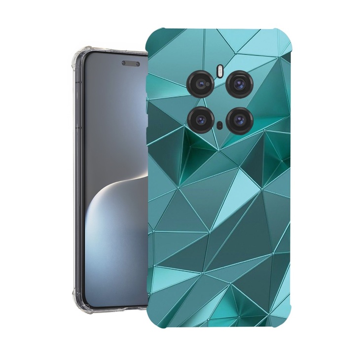 Силиконов калъф BestCase за Honor Magic7 Pro, Green Mosaic, Air-Cushion Technology, 1.5MM Anti Shock, 1926356 AS 1251