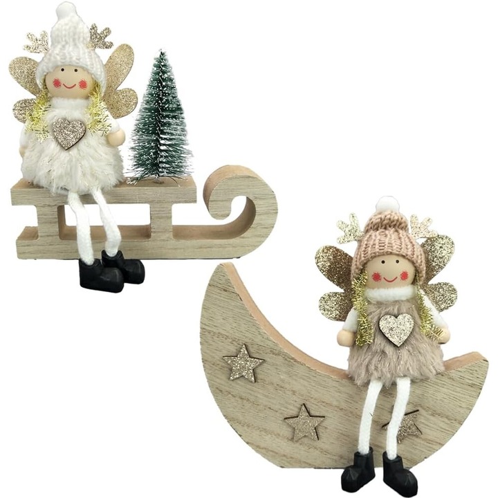 Karácsonyi díszek szett Angyalfigurák 2 db 13,5 x 15 cm