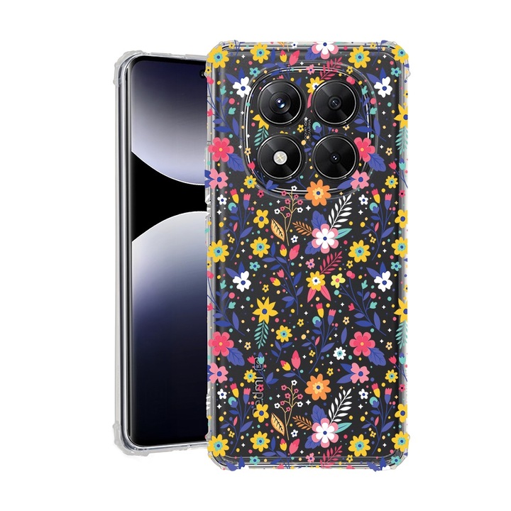 BestCase® Husa pentru Xiaomi Redmi Note 14 Pro Plus, Anti Shock 1.5MM, Flower Pattern, Protectie camera, ecran si colturi, 1938410 AS 955