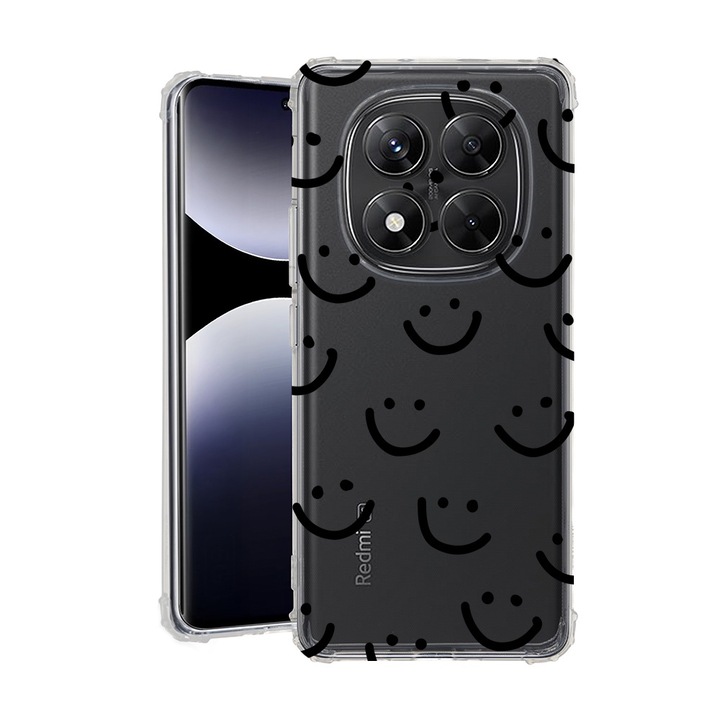 BestCase® Husa pentru Xiaomi Redmi Note 14 Pro Plus, Anti Shock 1.5MM, Smiley, Protectie camera, ecran si colturi, 1938410 AS 1056