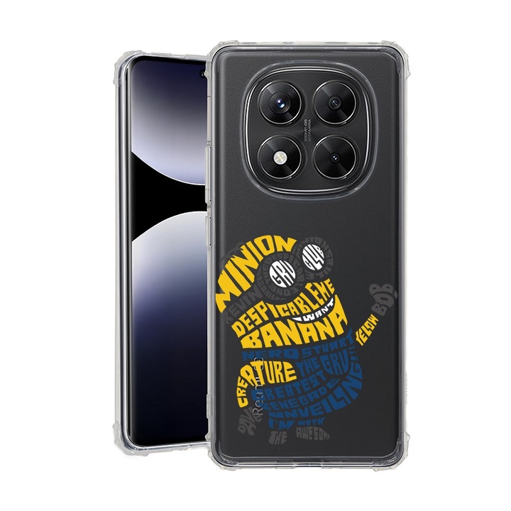 BestCase® Husa pentru Xiaomi Redmi Note 14 Pro Plus, Anti Shock 1.5MM, Calligraphy Minion, Protectie camera, ecran si colturi, 1938410 AS 1526
