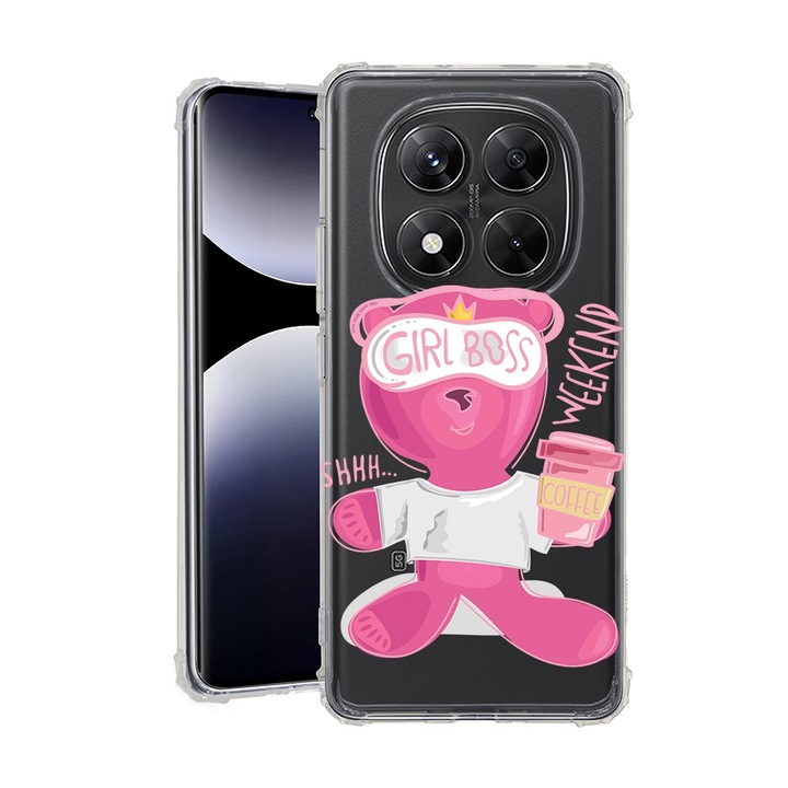 BestCase® Husa pentru Xiaomi Redmi Note 14 Pro 5G, Anti Shock 1.5MM, Teddy Bear - Gril Boss, Protectie camera, ecran si colturi, 1938409 AS 1569