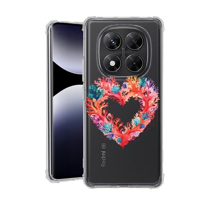 BestCase® Husa pentru Xiaomi Redmi Note 14 Pro 5G, Anti Shock 1.5MM, Coral Heart, Protectie camera, ecran si colturi, 1938409 AS 1599