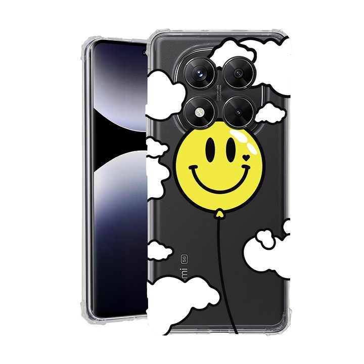 BestCase® Husa pentru Xiaomi Redmi Note 14 Pro Plus, Anti Shock 1.5MM, Balloon Smiley, Protectie camera, ecran si colturi, 1938410 AS 957