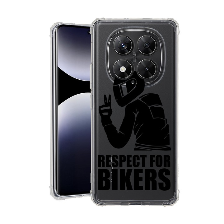 BestCase® Husa pentru Xiaomi Redmi Note 14 Pro Plus, Anti Shock 1.5MM, Respect For Bikers, Protectie camera, ecran si colturi, 1938410 AS 1669