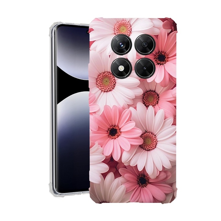 BestCase® Husa pentru Xiaomi Redmi Note 14 Pro Plus, Anti Shock 1.5MM, Pink Daisy, Protectie camera, ecran si colturi, 1938410 AS 1144
