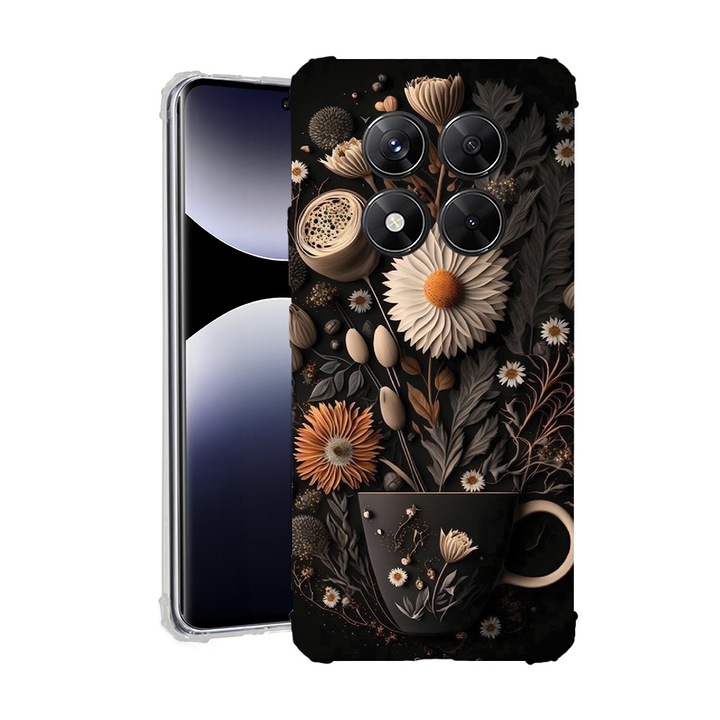 BestCase® Husa pentru Xiaomi Redmi Note 14 Pro Plus, Anti Shock 1.5MM, Happy Flowers, Protectie camera, ecran si colturi, 1938410 AS 1159