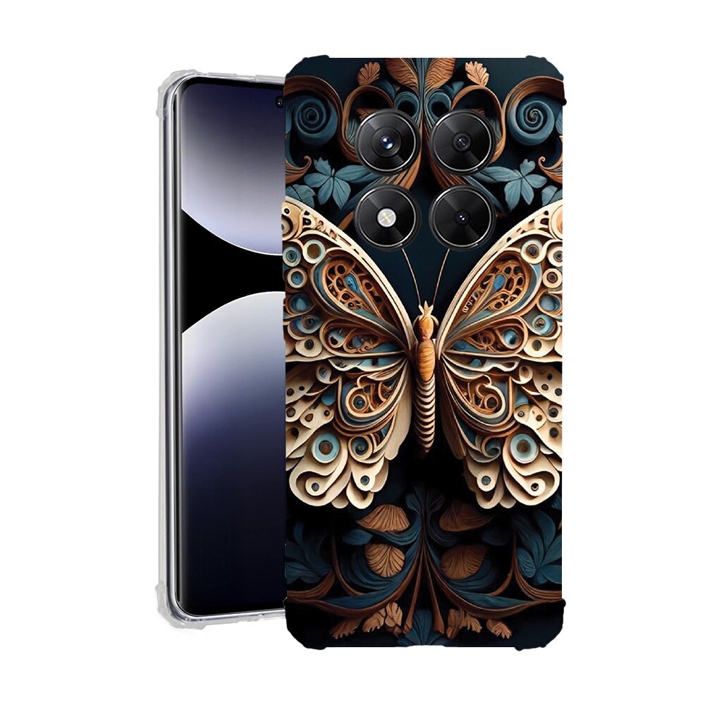 BestCase® Husa pentru Xiaomi Redmi Note 14 Pro 5G, Anti Shock 1.5MM, Beauty Butterfly, Protectie camera, ecran si colturi, 1938409 AS 1224