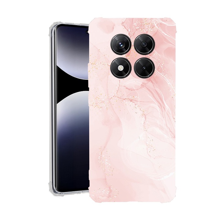 BestCase® Husa pentru Xiaomi Redmi Note 14 Pro Plus, Anti Shock 1.5MM, Pastel Pink Marble, Protectie camera, ecran si colturi, 1938410 AS 1249