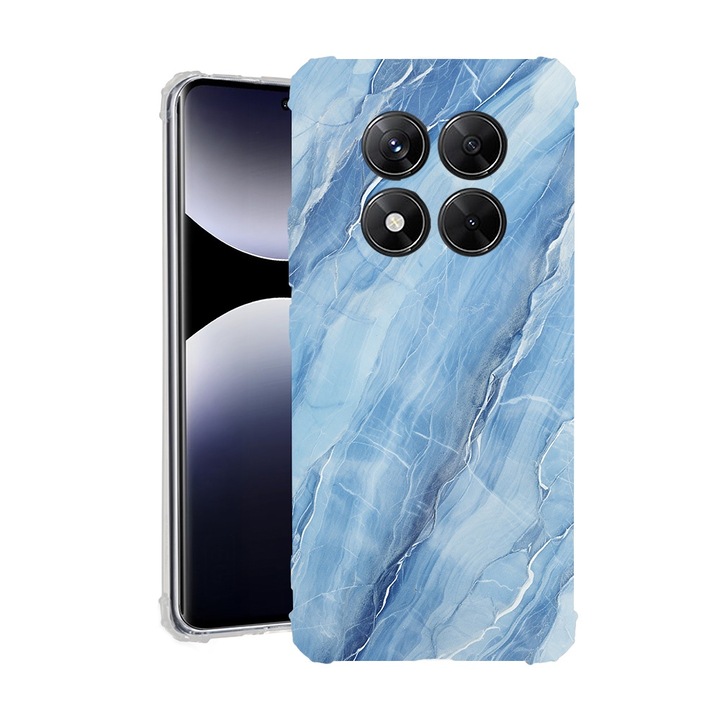 BestCase® Husa pentru Xiaomi Redmi Note 14 Pro Plus, Anti Shock 1.5MM, Blue Marble, Protectie camera, ecran si colturi, 1938410 AS 1255