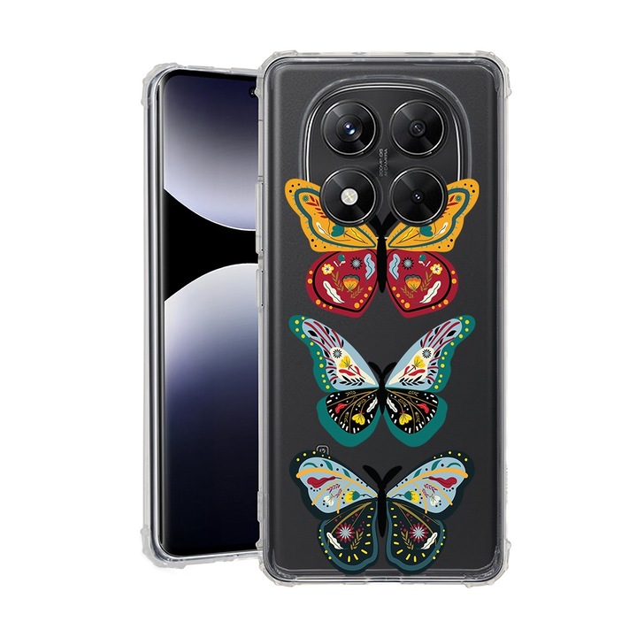 BestCase® Husa pentru Xiaomi Redmi Note 14 Pro Plus, Anti Shock 1.5MM, Butterfly, Protectie camera, ecran si colturi, 1938410 AS 1816