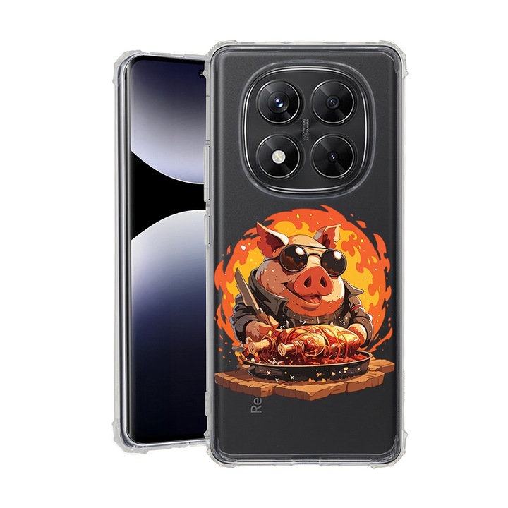 BestCase® Husa pentru Xiaomi Redmi Note 14 Pro Plus, Anti Shock 1.5MM, Pig's Life, Protectie camera, ecran si colturi, 1938410 AS 1491
