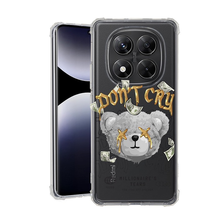 BestCase® Husa pentru Xiaomi Redmi Note 14 Pro Plus, Anti Shock 1.5MM, Teddy Bear Millionaire's, Protectie camera, ecran si colturi, 1938410 AS 1552