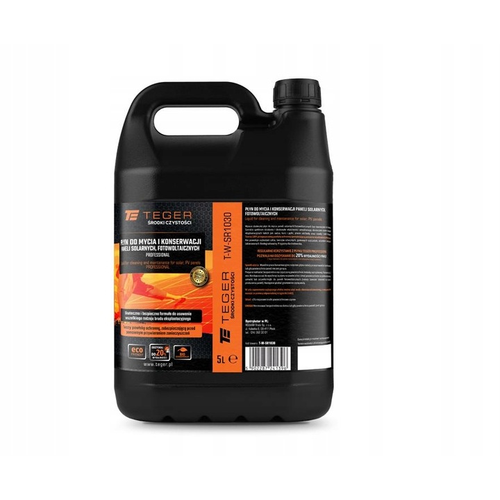 Detergent profesional pentru curatarea si intretinerea panourilor solare, 5l, Teger, biodegradabil, eficient