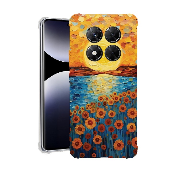 BestCase® Husa pentru Xiaomi Redmi Note 14 Pro Plus, Anti Shock 1.5MM, Sunflower Painting, Protectie camera, ecran si colturi, 1938410 AS 1273