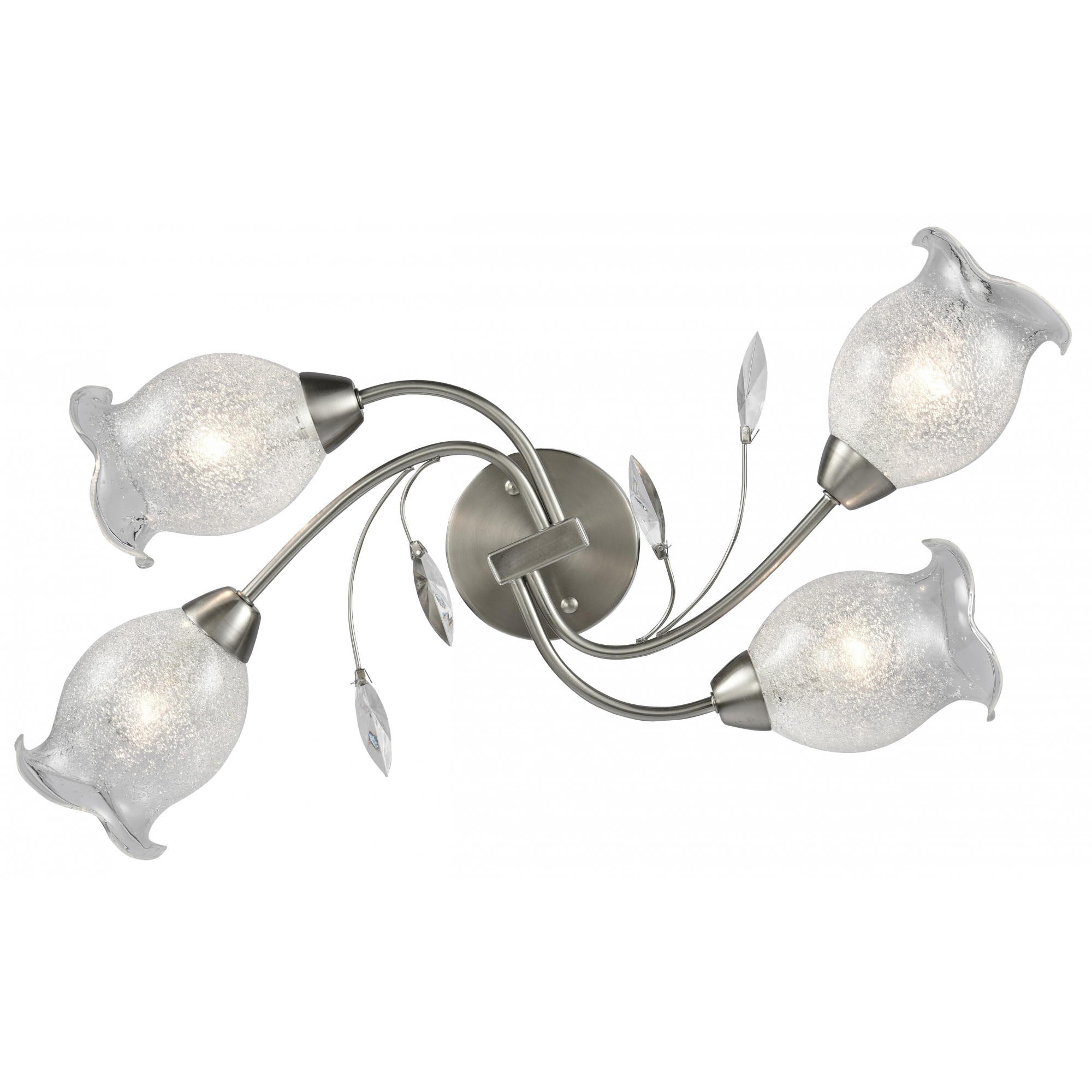 Plafoniera Romantica cu 4 brate si abajururi din sticla, 70005-4, E14, 4x40W, Esto Lighting Austria