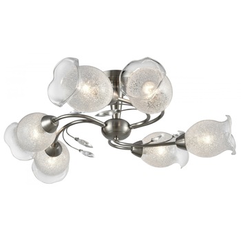 Plafoniera Romantica cu 6 brate si abajururi din sticla, 70005-6, E14, 6x40W, Esto Lighting Austria Plafoniera Romantica cu 6 brate si abajururi din sticla, 70005-6, E14, 6x40W, Esto Lighting Austria