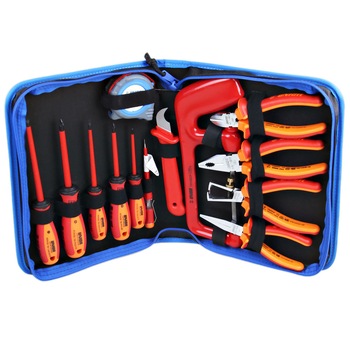 Trusa pentru electricieni in husa tip mapa, 13 buc, 905VDEBI, izolate la 1000V, UNIOR Trusa pentru electricieni in husa tip mapa, 13 buc, 905VDEBI, izolate la 1000V, UNIOR