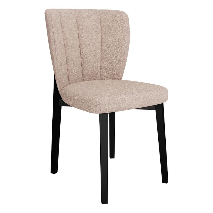 Scaun Martiresto, MIRJAN24, negru + bej boucle, 52x49x84 cm