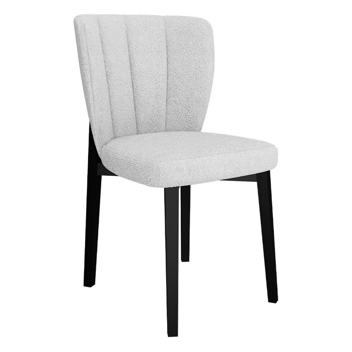 Scaun Martiresto, MIRJAN24, negru + gri deschis boucle, 52x49x84 cm