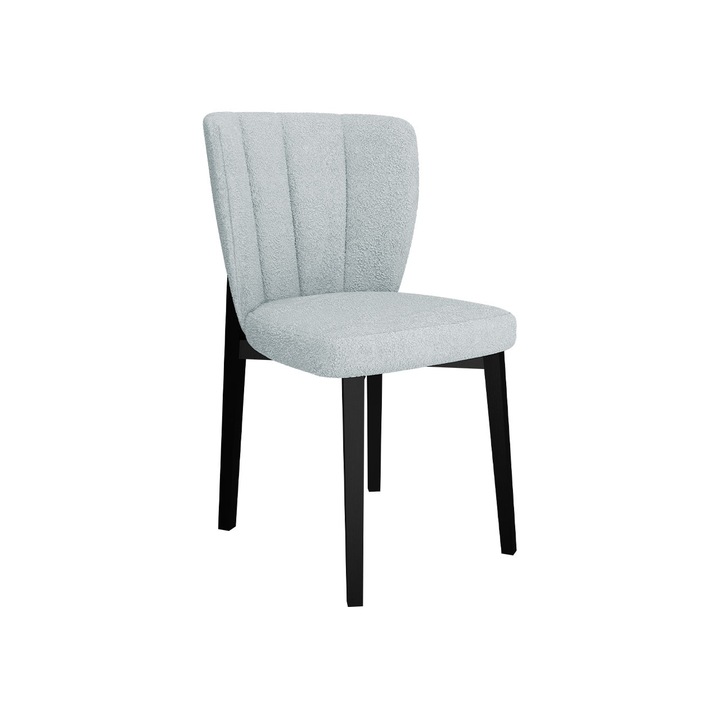 Scaun Martiresto, MIRJAN24, negru + albastru deschis boucle, 52x49x84 cm