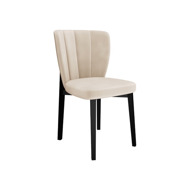 Scaun Martiresto, MIRJAN24, negru + bej, 52x49x84 cm