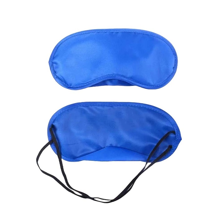 Маска за спане, универсален размер, подплатена вътрешна част, ластик, син, Dalimag