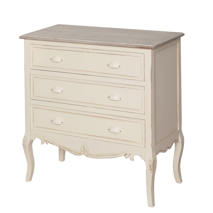 Comoda Rimini, Livin Hill, 80x80x40cm, crem/jasnobran, design rustic