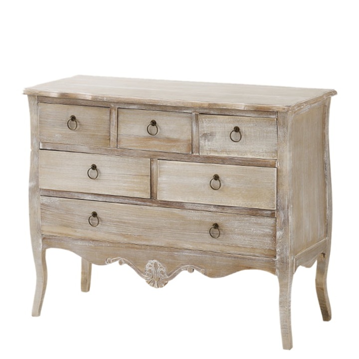 Comoda Merano, Livin Hill, 100x80x40cm, brun cu efect alb-gri, set de mobilier rustic