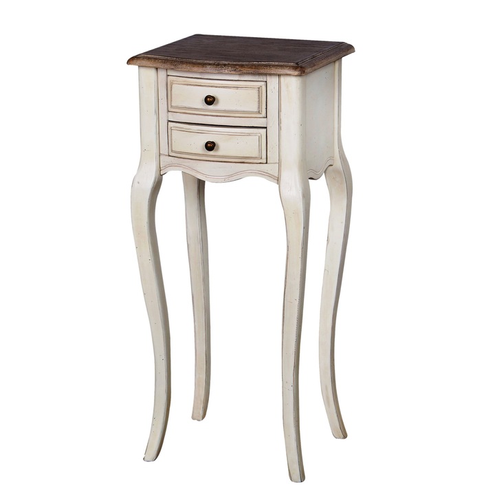 Comoda Livin Hill Limena, 2 sertare, 34x76x30cm, crem / bej