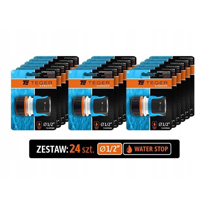 Set 24 bucati cuplaje rapide 1/2", Teger, material ABS, Waterstop