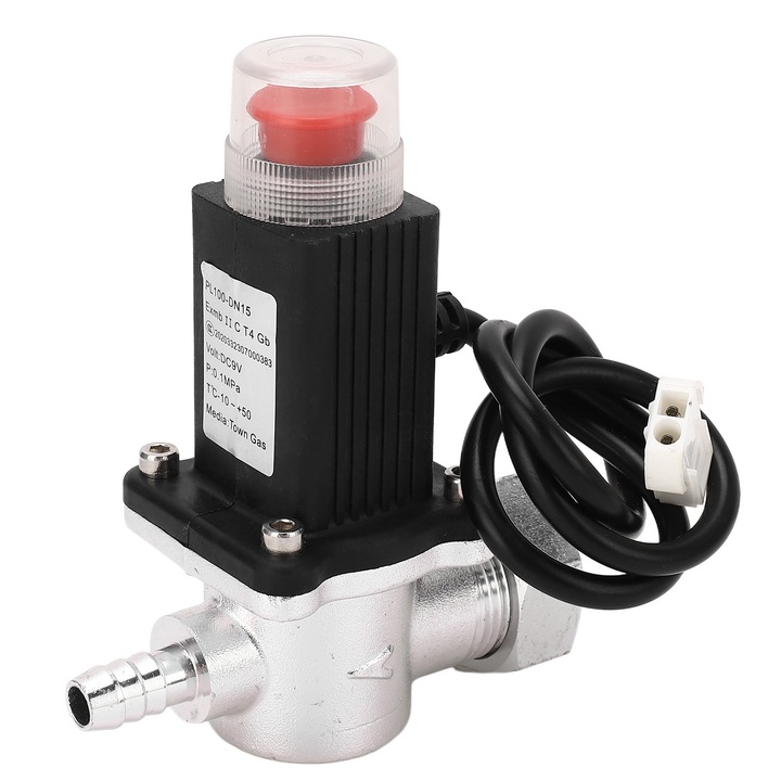 Supapa de gaz electromagnetica Enforose, oprire automata, telecomanda, ABS, aliaj de aluminiu, DN15