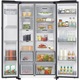 Хладилник Side by side Samsung Family Hub RS90F66BEFEO, 614 л, 21,5" екран, SmartThings AI Energy, Full No Frost, Twin & Metal Cooling, Диспенсър за вода/лед, Цифров AI инверторен компресор, Клас E, H 178,4 см, Inox/Черен