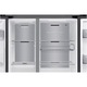 Хладилник Side by side Samsung Family Hub RS90F66BEFEO, 614 л, 21,5" екран, SmartThings AI Energy, Full No Frost, Twin & Metal Cooling, Диспенсър за вода/лед, Цифров AI инверторен компресор, Клас E, H 178,4 см, Inox/Черен