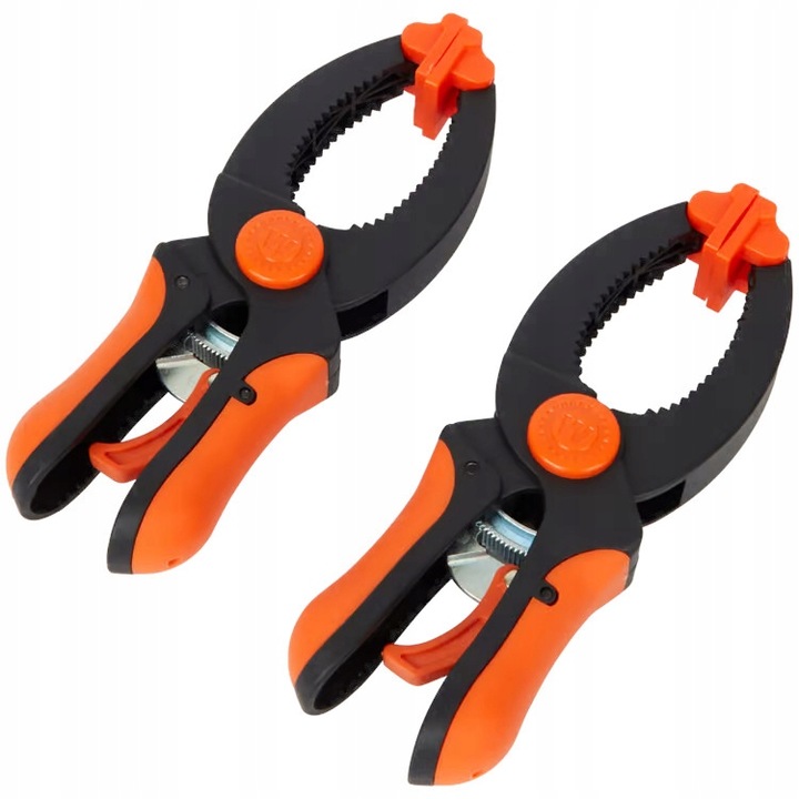 Set cleme cu blocare CARDSPLITTER, otel, negru/portocaliu