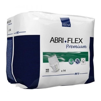 Set scutece Abena Abri Flex Premium M 1 pentru adulti, tip chilot, absorbtie 1400 ml, 14 buc Set scutece Abena Abri Flex Premium M 1 pentru adulti, tip chilot, absorbtie 1400 ml, 14 buc