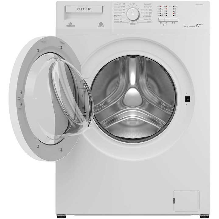 Masina de spalat rufe Slim Arctic APL61012BDW0, 6 kg, 1000 RPM, Clasa A+++, ExtraSteam, Alb
