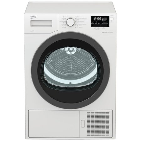 Uscator de rufe Beko DS8433RX, Pompa de caldura, 8 kg, 16 programe, Clasa A++, Alb