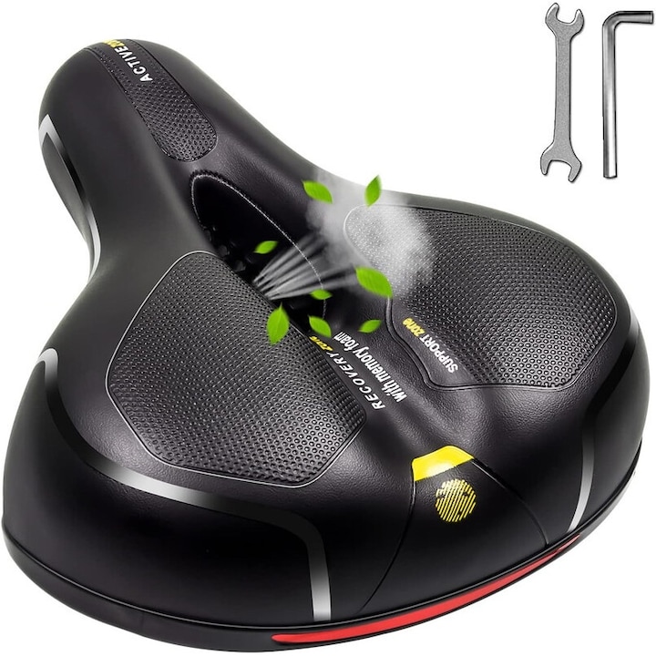 MSDADA Wide Bike Sadle, Scaun rezistent la apa pentru biciclete pentru barbati si femei, Confortabil pentru munte, drum, exercitii, City & Spinning Biciclete