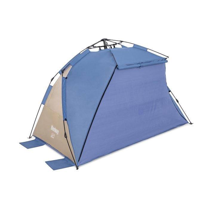 Cort de plaja Bestway Dome 4 persoane, 1.07m+1.27m) x 2.40m x 1.25m, sistem swift click, albastru