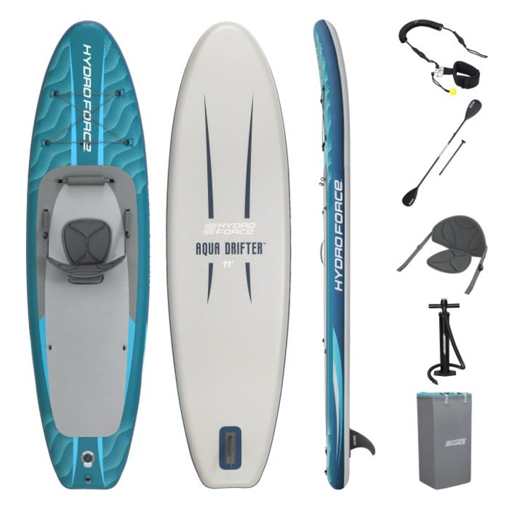 Set placa SUP Bestway Hydro-Force Aqua Drifter, 335 x 91.5 x 15 cm, pompa inclusa, padela