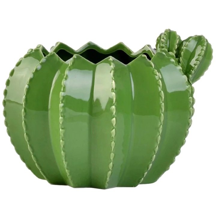 Ghiveci ceramic pentru suculente, cactus, 9.50x6.00x5.30cm, multicolor