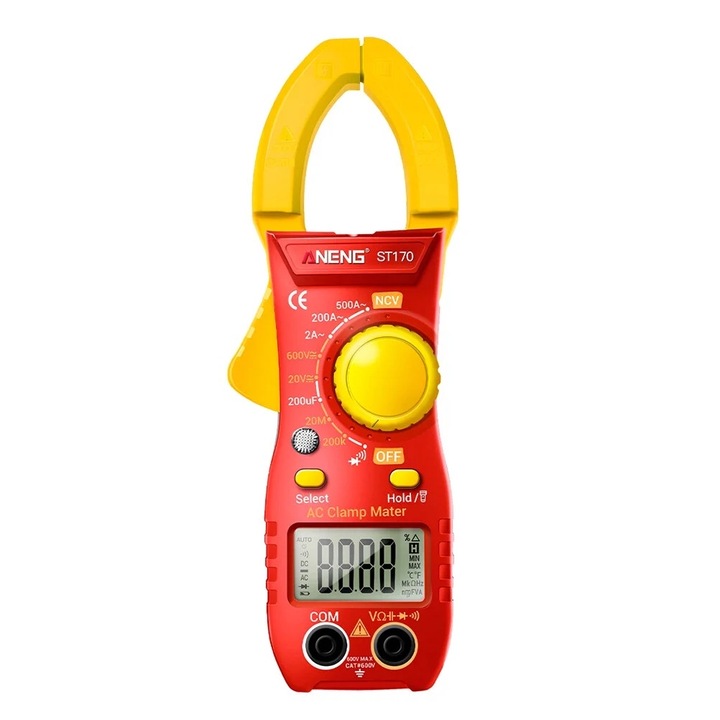 Multimetru digital portabil, 0-600V, 0-500A, 18.50x5.00x2.50cm, set