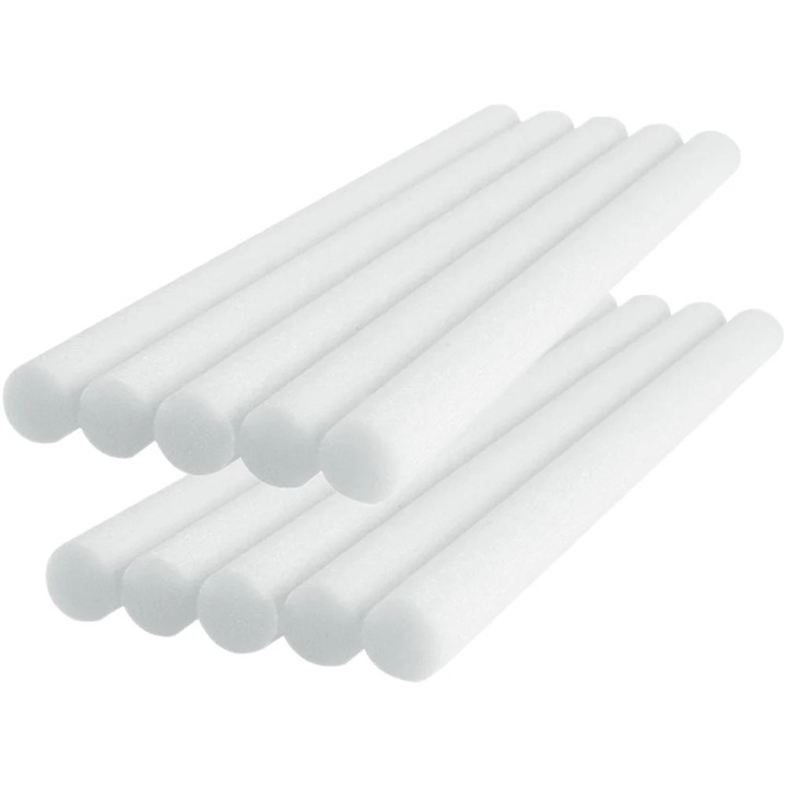 Set 10 betisoare difuzor aroma, bumbac, alb, 12.30x0.80x0.80cm